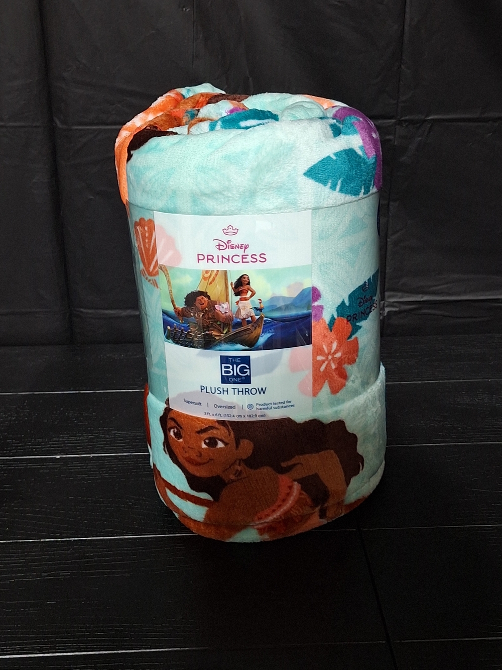 Disney Moana Plush Throw - Aqua with Teal and Purple Accents NWT